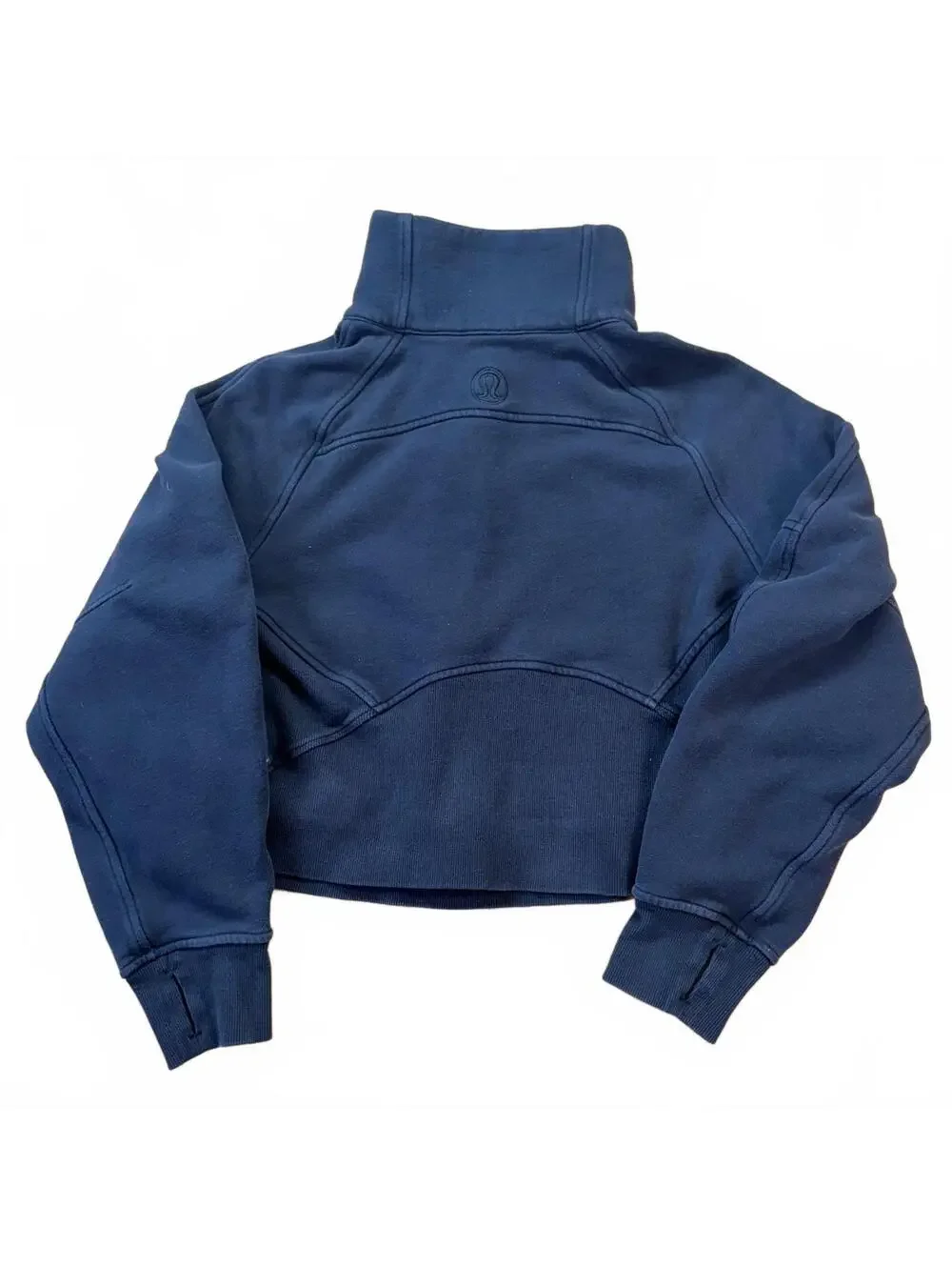Lululemon Scuba Cropped Half Zip Pullover Womens XS Navy Funnel Neck Sweatshirt